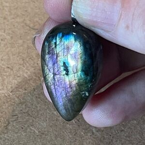 Beautiful Purple/Green Teardrop Pendant Necklace